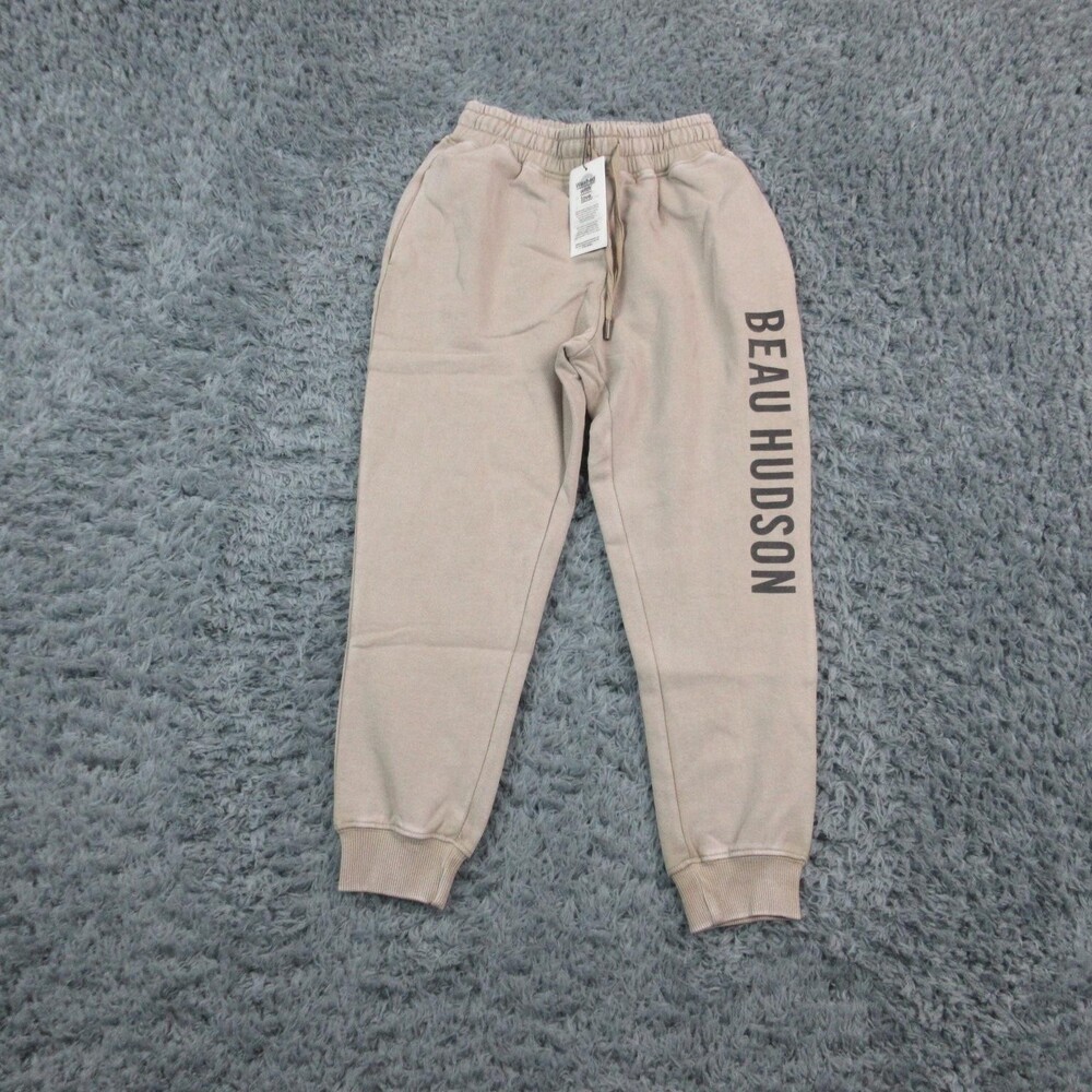 Beau Hudson Pants Youth 10 Beige Stone Kids Signature Track Sweatpants 21x22 NWT